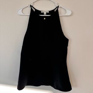 Banana Republic Women’s Black Tank with Gold Detail and Zipper | Size 6